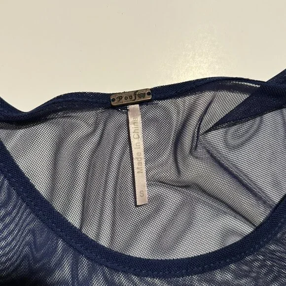 Poof Junior Navy & White Striped Mini Fit Flare Dress Coastal Nautical - Picture 7 of 7